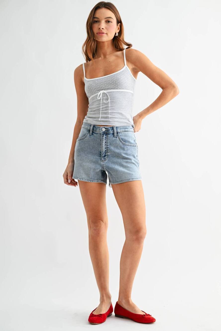 NEW JBD. sweat short with curved hem in light denim